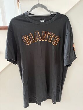 47 Brand Black Tee with Orange GIANTS Applique